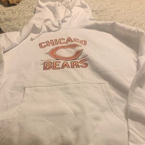 Chicago Bears White Hoodie with Orange Logo